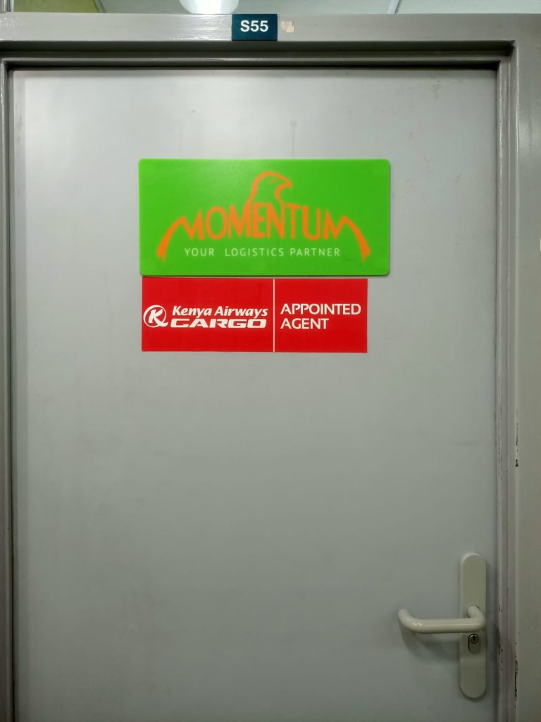 Momentum Freight Ltd Jomo Kenyatta International Airport Office. Cargo Terminal door